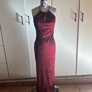 Glamorous Burgundy Halter Maxi Dress